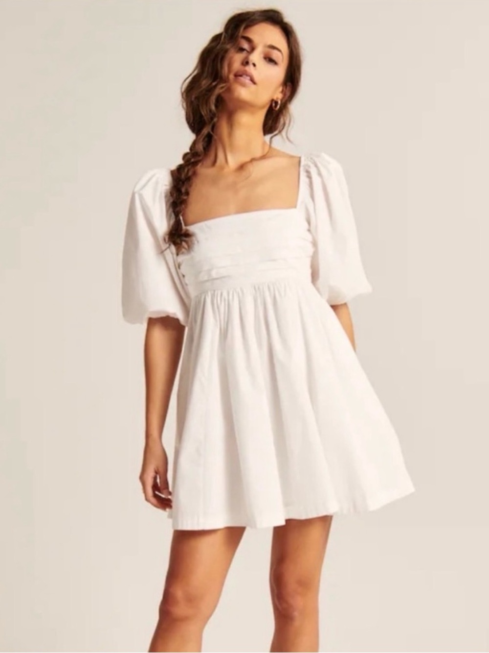 Abercrombie Emerson Ruched Puff Sleeve Mini Dress